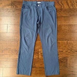Peter Millar Men’s Pants Jackson Performance Five Pocket 38x32 Navy Golf Stretch